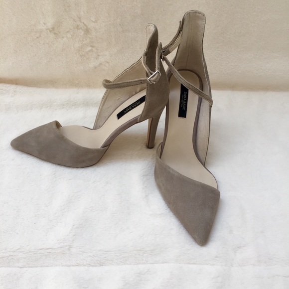 Zara suede cutout heels; size 37 - Picture 2 of 7